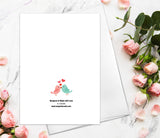 Valentine's Day Card - Watercolor Love Birds Card for Boyfriend Girlfriend Couple Engagement Wedding Cute Valentines Day Greeting Card