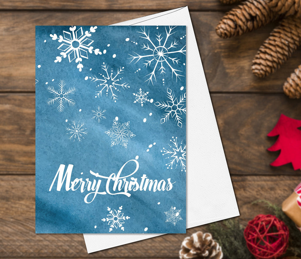 Christmas Cards set of 6, Merry Christmas and happy new year cards Set, Christmas Cards Holiday Greeting Card Pack Snow Flakes Cards