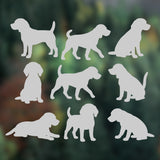 Playful Miniature dog Stickers - Set of 9 Tiny Beagle Decals for Car Mirrors, Laptops, Windows | Adorable Small Puppy Stickers