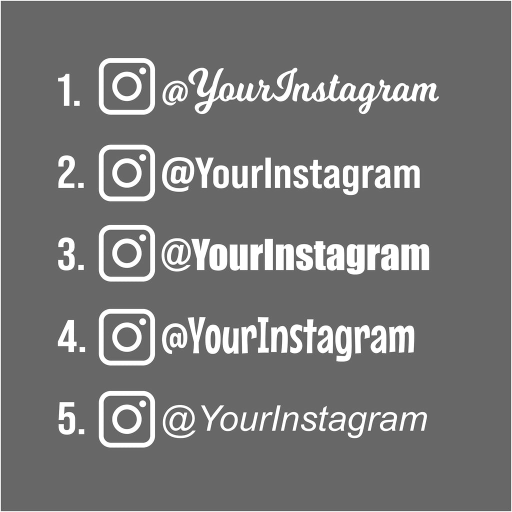Custom Instagram Handle Car Window Vinyl Decal - Personalized Social Media Sticker for Business Promotion & Personal Use - Custom Instagram