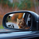 Adorable Miniature Cat Decal - Ultra Small, Hidden Easter Egg Car Sticker, Kitten Mirror Laptop Sticker, Tiny Cat Window Decal (Set of 8)