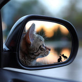 Adorable Miniature Cat Decal - Ultra Small, Hidden Easter Egg Car Sticker, Kitten Mirror Laptop Sticker, Tiny Cat Window Decal (Set of 8)