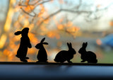 Cute Miniature Bunny Stickers - Set of 8 Tiny Rabbit Decals for Car Mirrors, Laptops, and Windows, Adorable Small Rabbits Sticker Collection