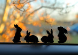 Cute Miniature Bunny Stickers - Set of 8 Tiny Rabbit Decals for Car Mirrors, Laptops, and Windows, Adorable Small Rabbits Sticker Collection