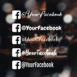 Custom Facebook Handle Car Window Vinyl Decal - Social Media Sticker, Facebook username, Facebook decals for Vehicle Windows, Car decals