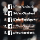 Custom Facebook Handle Car Window Vinyl Decal - Social Media Sticker, Facebook username, Facebook decals for Vehicle Windows, Car decals