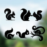 Cute Miniature Squirrel Stickers - Set of 6 Tiny Squirrel Decals for Car Mirrors, Laptops, and Windows, Adorable Small Squirrel Sticker