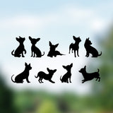 Playful Miniature dog Stickers - Set of 9 Tiny Chihuahua Decals for Car Mirrors, Laptops, Windows | Adorable Small Puppy Sticker Collection