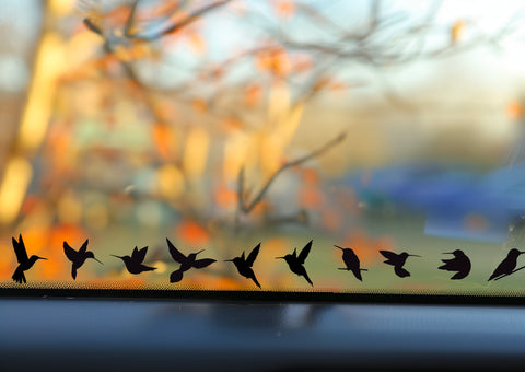 Miniature Hummingbird Decals – Set of 10 Tiny Bird Stickers | mini Vinyl Wall & Window Art, Car, Laptop Decoration, Handmade in Canada