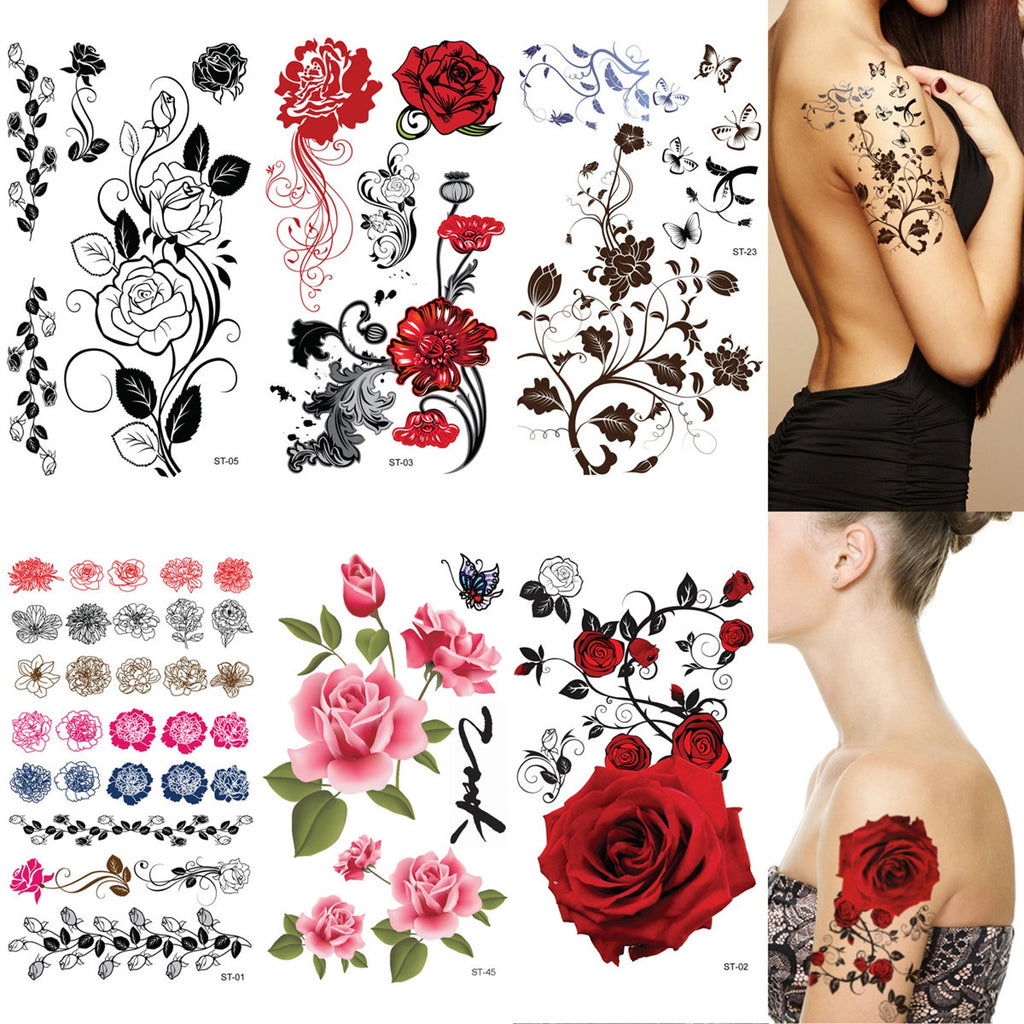 Supperb® Mix Flower Temporary Tattoos / 6-pack