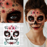 Supperb Halloween Face Tattoo Day of the Dead Sugar Skull Wildflower Temporary Face Tattoo Kit