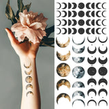 Supperb Temporary Tattoos Set - Moon phase temporary tattoo Moon Tattoo Stickers Moon Tattoos