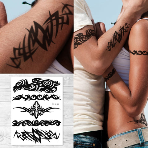 Supperb Tribal Temporary Tattoos - 5 Tribal Swirls