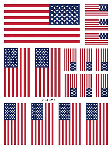 Supperb American Flag Temporary Tattoo Kit, USA Flag Temporary Tattoos (16 flags)