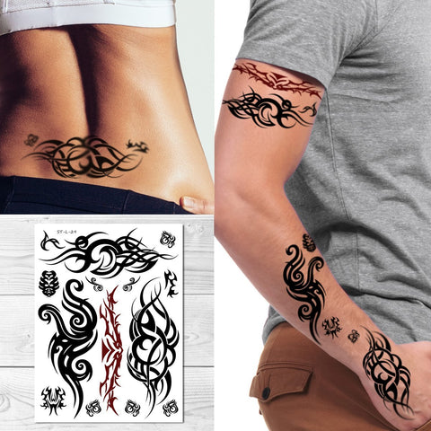 Supperb Tribal Temporary Tattoos - Bold Tribal Swirls