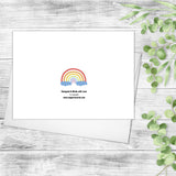 Rainbow Card All Occasion Cards Custom Rainbow Cards Happy Fun Card Notecards Friendship Cards