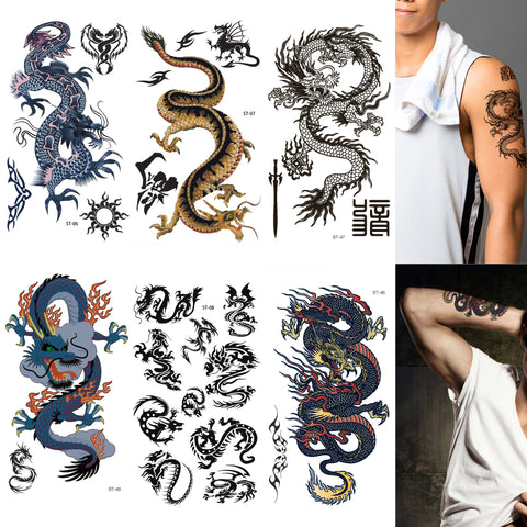 Supperb® Mix Dragons Temporary Tattoo / 6-pack