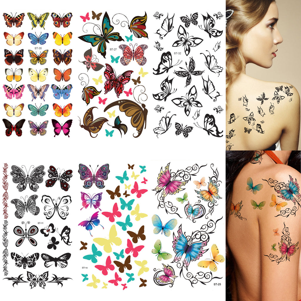 Supperb® 6 Mix Packs Butterfly Temporary Tattoos