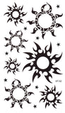 Supperb® Temporary Tattoos - Tribal Sun & Stars (Pack of 2)