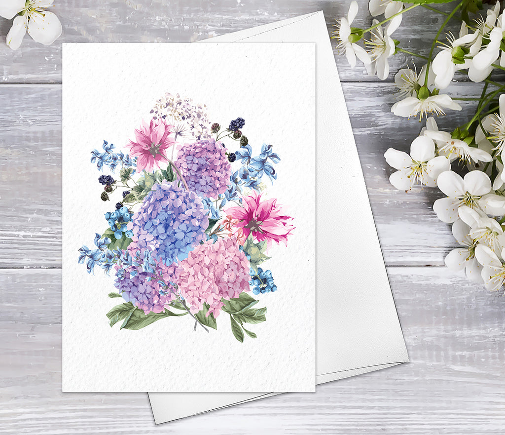 Supperb Fine Art Greeting Card - Wildflower Hydrangea Floral Fine Art