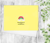 Personalized Rainbow Card Yellow All Occasion Cards Custom Rainbow Cards Rainbow Clouds Card Notecards Friendship Cards Personalized gifts