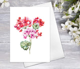 Supperb Fine Art Greeting Card - Wildflower Floral Flower Hydrangea Valentine's Watercolor Card