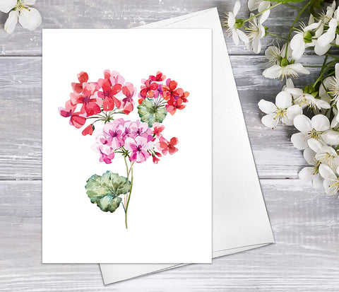 Supperb Fine Art Greeting Card - Wildflower Floral Flower Hydrangea Valentine's Watercolor Card