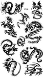 Supperb® Lower Back, Shoulder, Neck, Arm Temporary Tattoos - Small Dragons