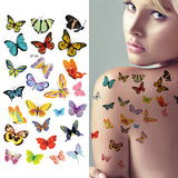 Supperb® 6 Packs Lot of Butterflies Temporary Tattoos, Elegant Butterfly Temporary Tattoos