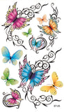 Supperb® Temporary Tattoos - Elegant, Colorful Butterflies Tattoo