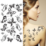 Supperb® 6 Packs Lot of Butterflies Temporary Tattoos, Elegant Butterfly Temporary Tattoos