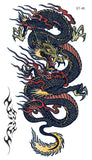 Supperb® Temporary Tattoos - Blue Dragon on Fire Ii