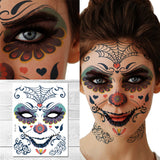 Supperb Halloween Face Tattoo Day of the Dead Sugar Skull Spider Temporary Face Tattoo Kit