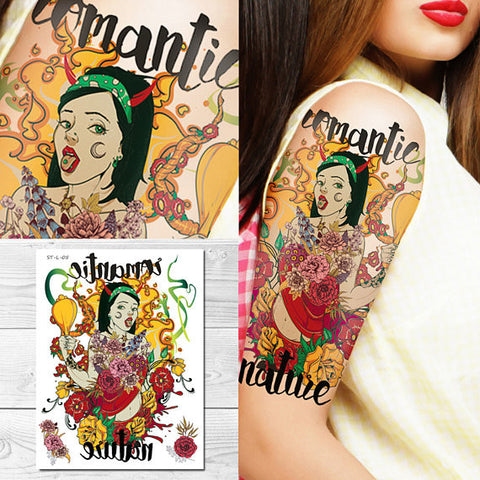 Supperb Large Temporary Tattoos - Hot Devil Girl