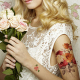 Supperb Large Temporary Tattoos - Watercolor Roses Bouquet