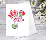 Set of 8 Wildflower Floral Flower Hydrangea Watercolour Card Greeting Cards Anniversary Mother's day Valentine's Day Blank Greeting Card