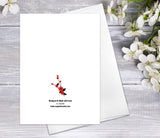 Floral Flower Red Plum blossom Blooming Watercolour Card Flower Greeting Cards Anniversary Mother's day Valentine's Day Blank Greeting Card