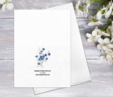 Flower Floral blue daisy chrysanthemum Watercolour Card Flower Greeting Cards Anniversary Mother's day Valentines Day Blank Greeting Card