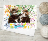 Cat Kitty Tree Funny Greeting Cards w/ Envelopes Watercolour Card Cat Lover Greeting Cards Thank You Cute Cat Fine Art Birthday Card