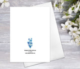 Flower blue floral daisy chrysanthemum Watercolour Card Flower Greeting Cards Anniversary Mother's day Valentines Day Blank Greeting Card