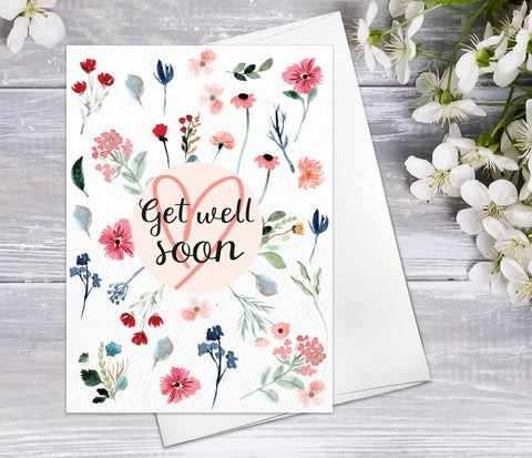 Sweet Wildflower Blossoms Cards  Floral Blank Watercolour Card Daisy Flower Greeting Cards Wild Flowers Get Well Soon Hope Greeting Cards