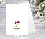 Poppy Flower Note Cards with Envelopes Floral Blank Watercolour Card Poppy Flower Greeting Cards Anniversary Mother's day Greeting Cards