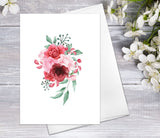 Sweet Peony Blossoms Cards w/ Envelopes Floral Blank Watercolour Card Peony Flower Greeting Cards Anniversary Mother's day Greeting Cards