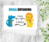 Social Distancing 2 meters 6 feet Card stay safe card Stay Home Card Thinking Of You Card Friendship Card Get Well Soon Card Distance Cards