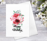 Sweet Peony Blossoms Cards w/ Envelopes Floral Blank Watercolour Card Peony Flower Greeting Cards Anniversary Mother's day Greeting Cards