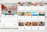 2022 Watercolor Wall Calendars 12 Month Personalized Calendars Month Calendar 2022 Watercolor Landscape Wall Calendar Custom Photo Calendar