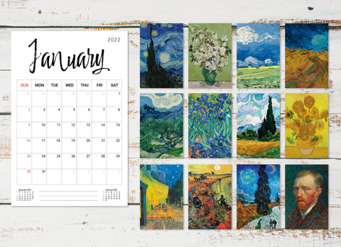 2022 Vincent Van Gogh Desk Calendars 12 Month Personalized Calendars Month Calendar 2022 Landscape Desk Wall Calendar Custom Logo Calendar